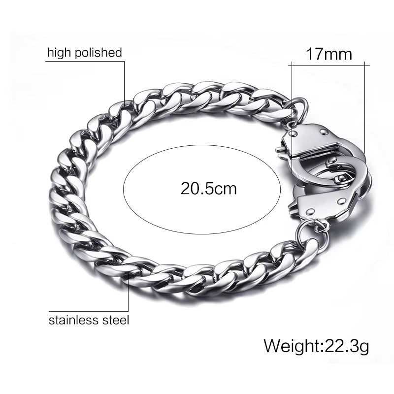 Edelstahl Armband in Handschellen Optik "Bracciale con manette no.5322" - PITANI