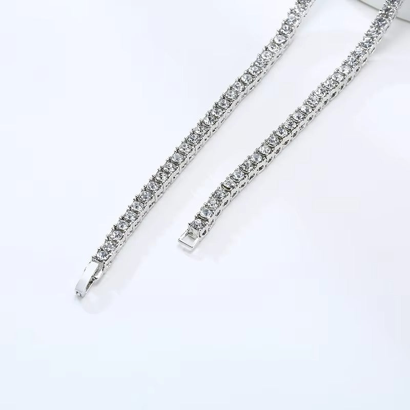 Edelstahl Glitzer Halskette "Collana a catena da tennis no.4234" - PITANI
