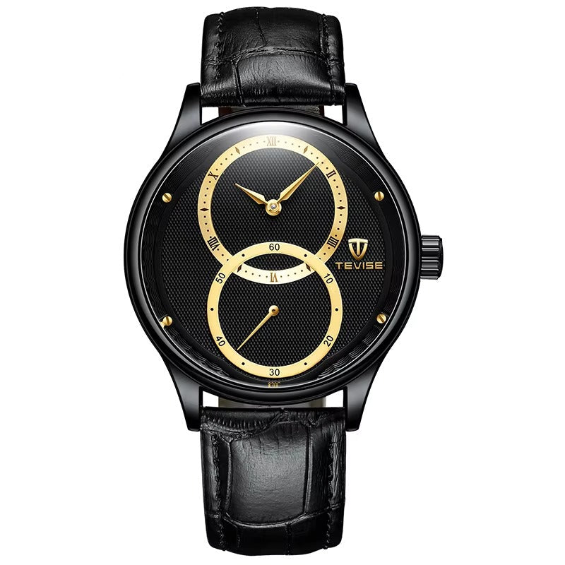 Kreisförmige Zeiger Leder Automatik Armbanduhr "Puntatore circolare Scratch no.4167" - PITANI