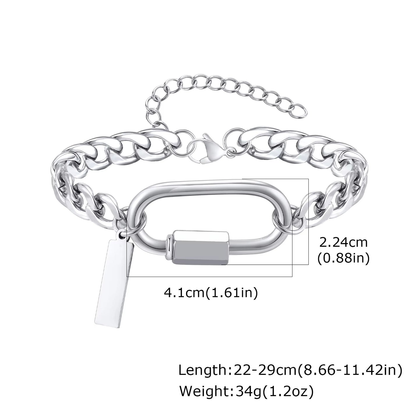 Edelstahl Armband mit Karabiner Optik "Arrampicata ovale no.5325" - PITANI