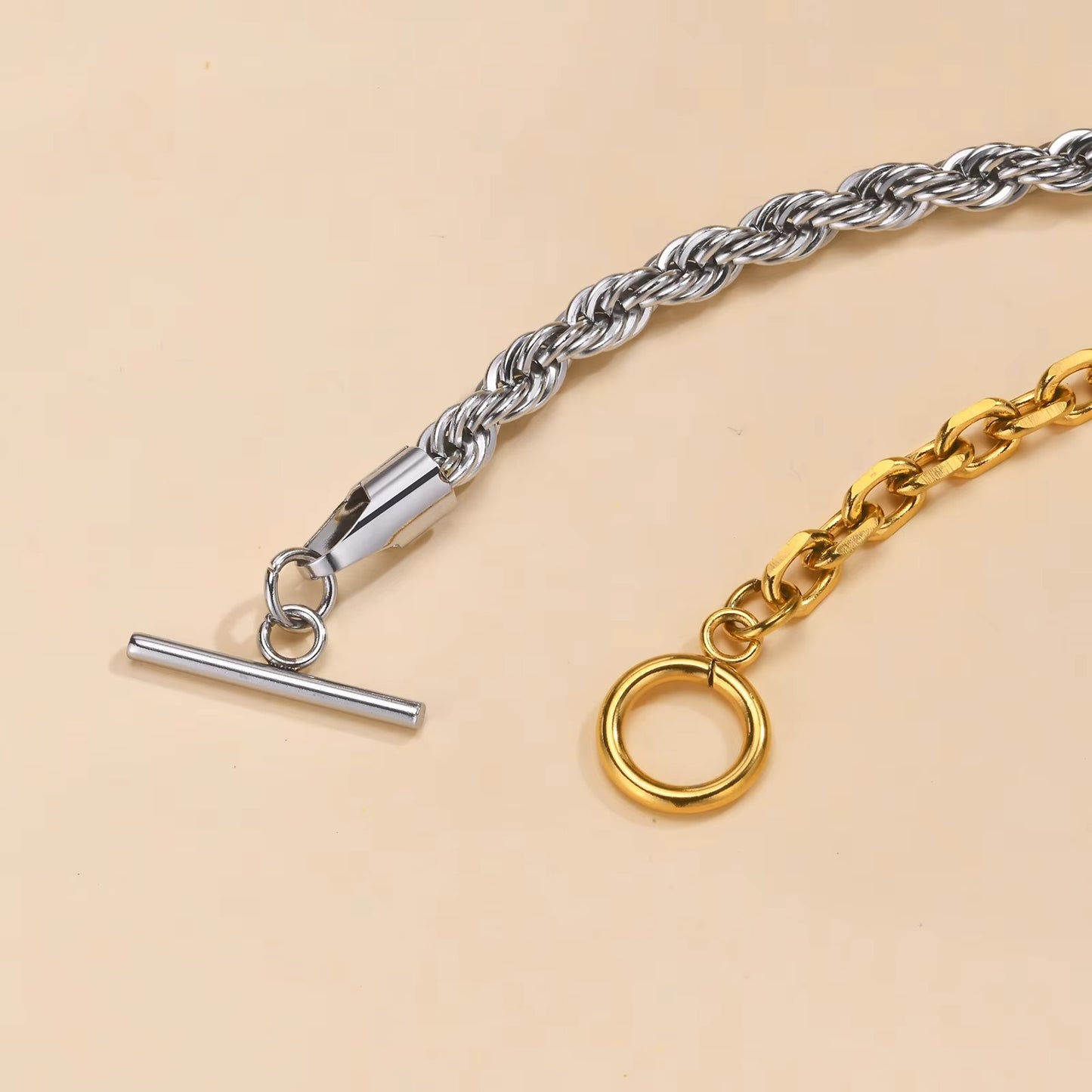 Doppelfarbige Edelstahl Halskette "Collane a catena per donna no.4201" - PITANI