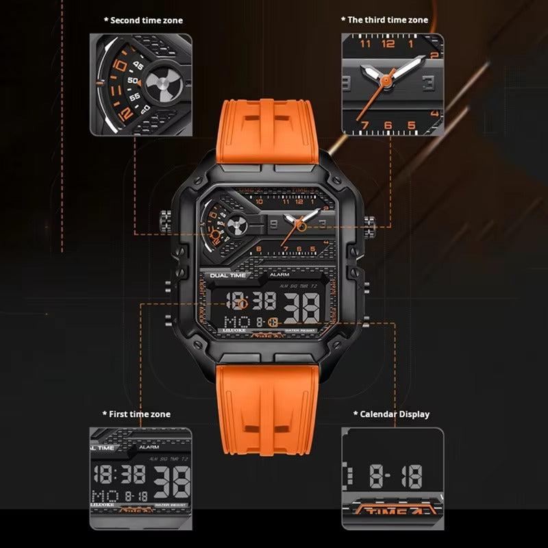 Außergewöhnliche drei Zeitanzeigen Armbanduhr "Impermeabile di belle no.5230“ - PITANI