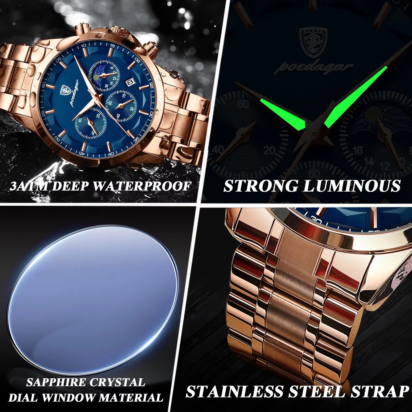 Edelstahl Armbanduhr "Luminoso impermeabile militare no.4171" - PITANI