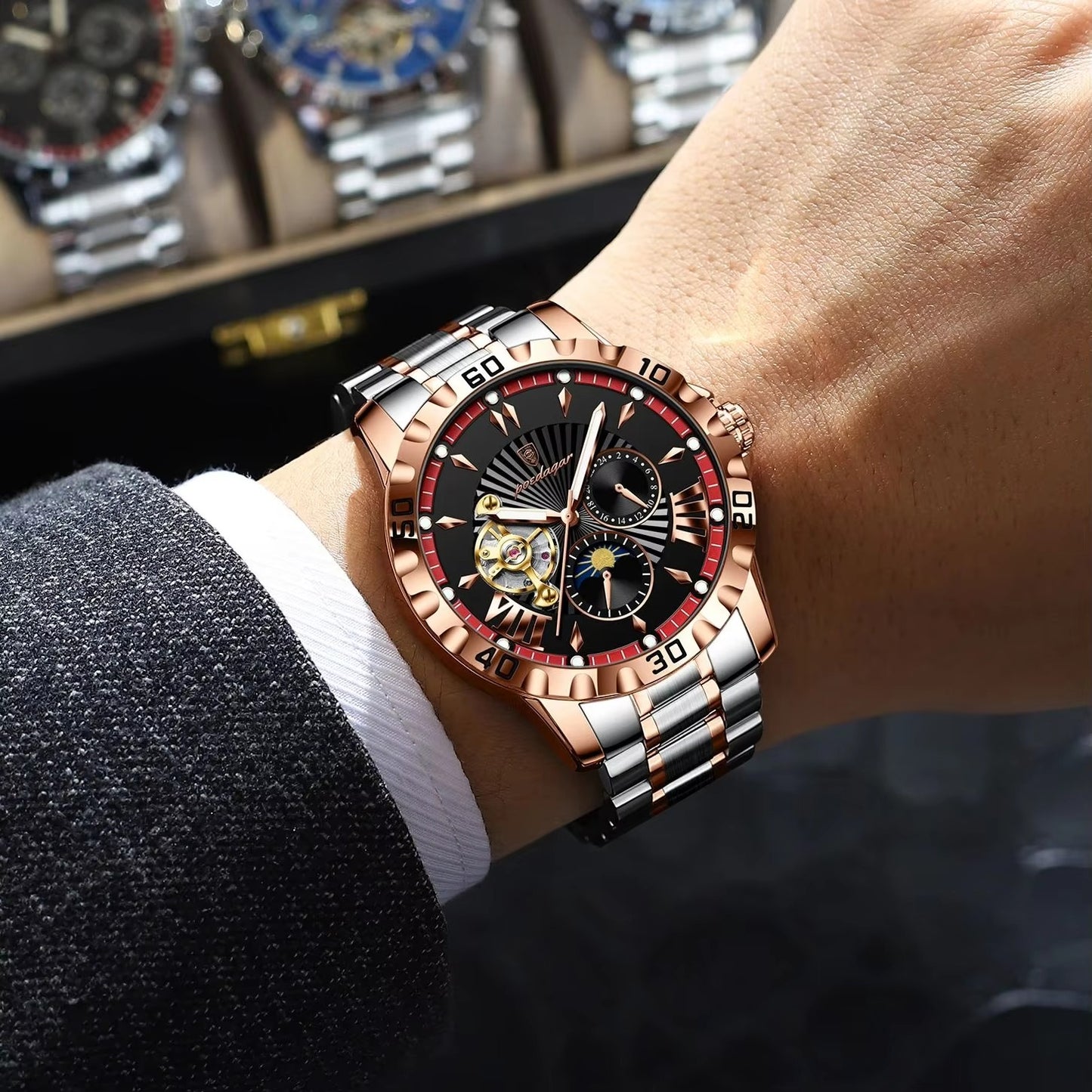 Edelstahl Automatik Armbanduhr "Tourbillon meccanico automatico no.4181" - PITANI