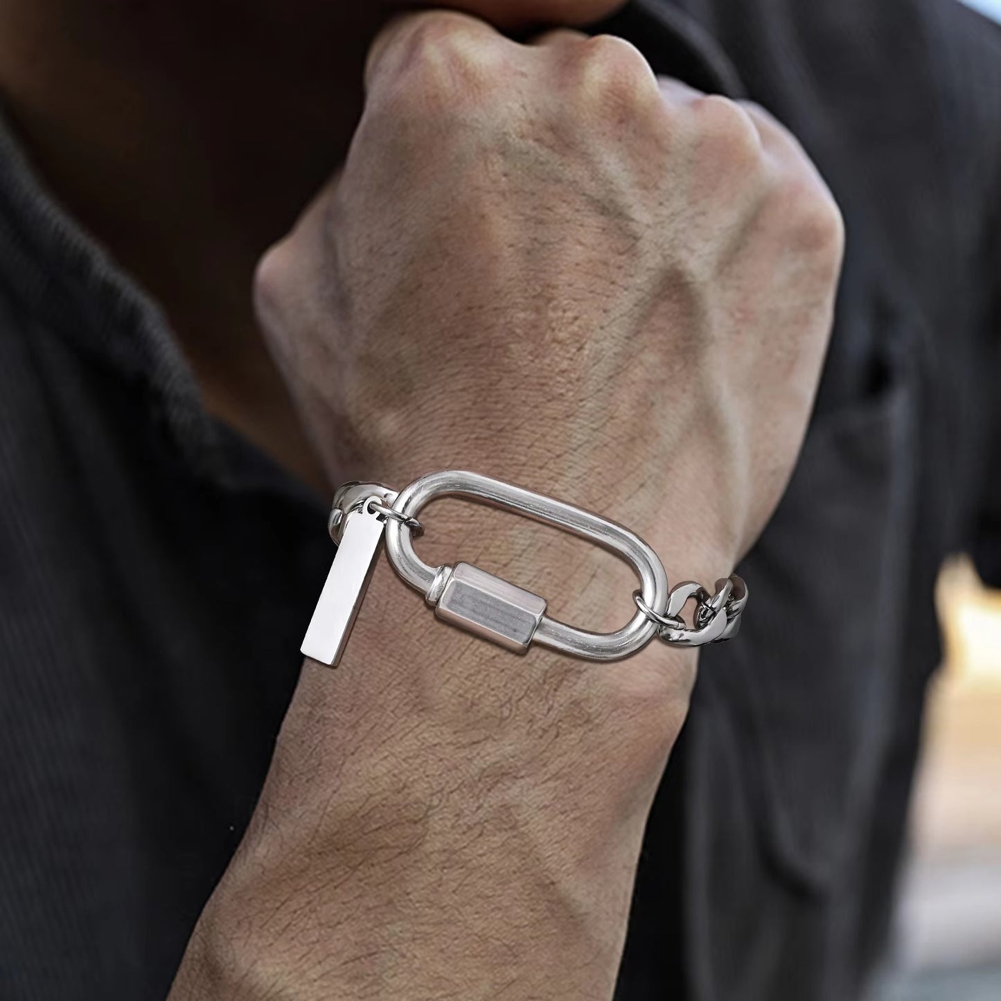 Edelstahl Armband mit Karabiner Optik "Arrampicata ovale no.5325" - PITANI