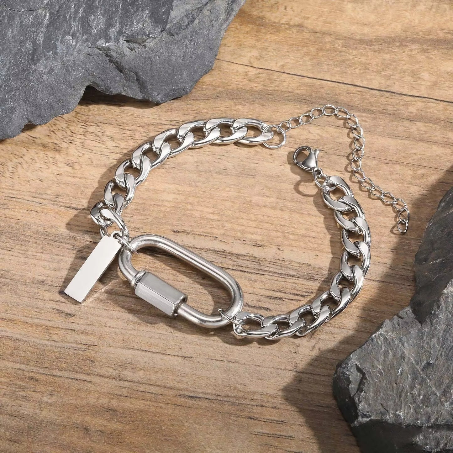 Edelstahl Armband mit Karabiner Optik "Arrampicata ovale no.5325" - PITANI