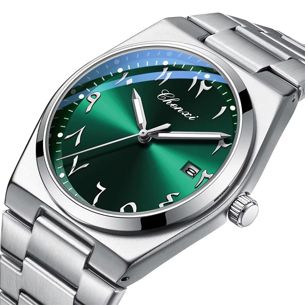 Edelstahl Armbanduhr mit arabischen Zahlen "Orologi luminosi da uomo no.4170" - PITANI