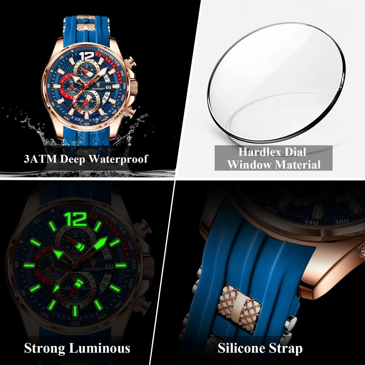 Farbenfrohe Silikon Armbanduhr "Quarzo siliconico no.4160" - PITANI