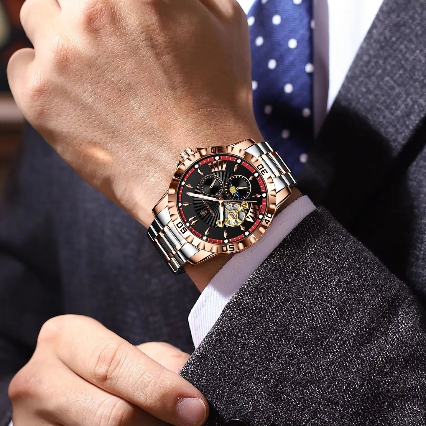 Edelstahl Automatik Armbanduhr "Tourbillon meccanico automatico no.4181" - PITANI