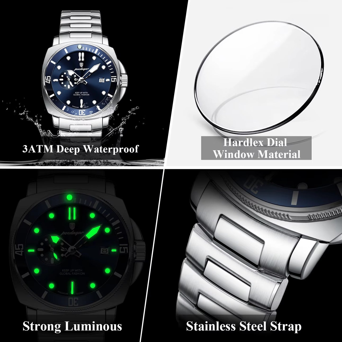 Edelstahl Armbanduhr "Uomo sportivo di lusso no.4178" - PITANI