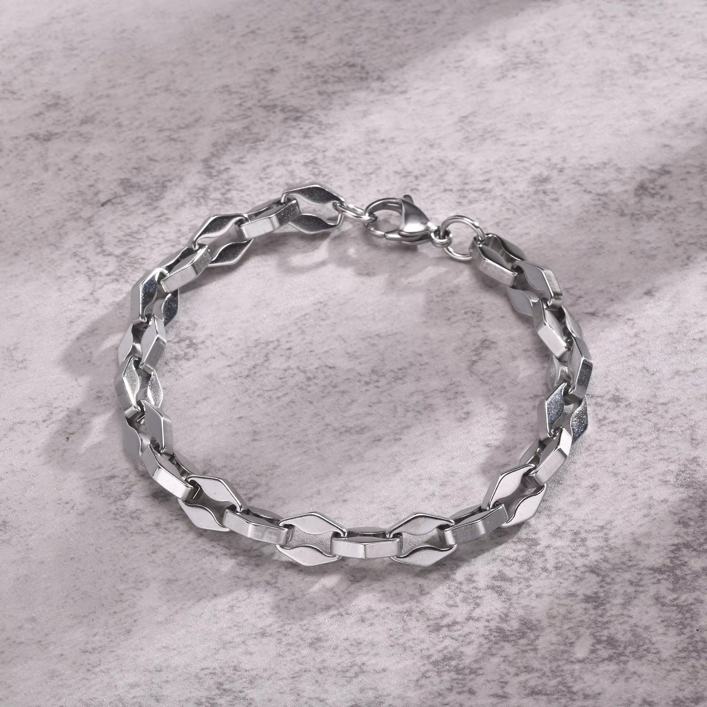 Raute Gliederkette Edelstahl Armband "Catena a Maglie Romboidali Semplici no.5316" - PITANI