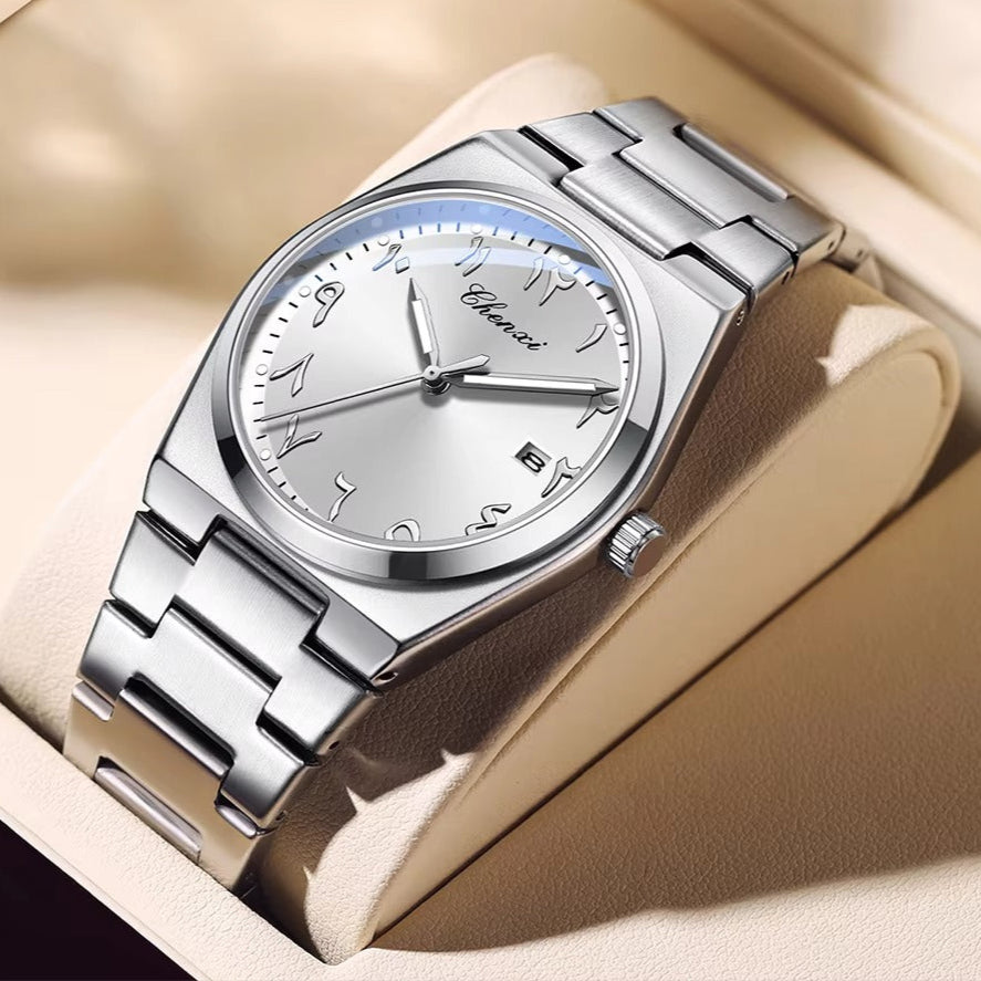 Edelstahl Armbanduhr mit arabischen Zahlen "Orologi luminosi da uomo no.4170" - PITANI