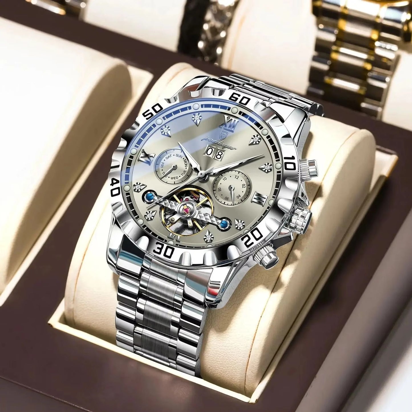 Außergewöhnliche Edelstahl Automatik Armbanduhr "Data automatica no.4158" - PITANI