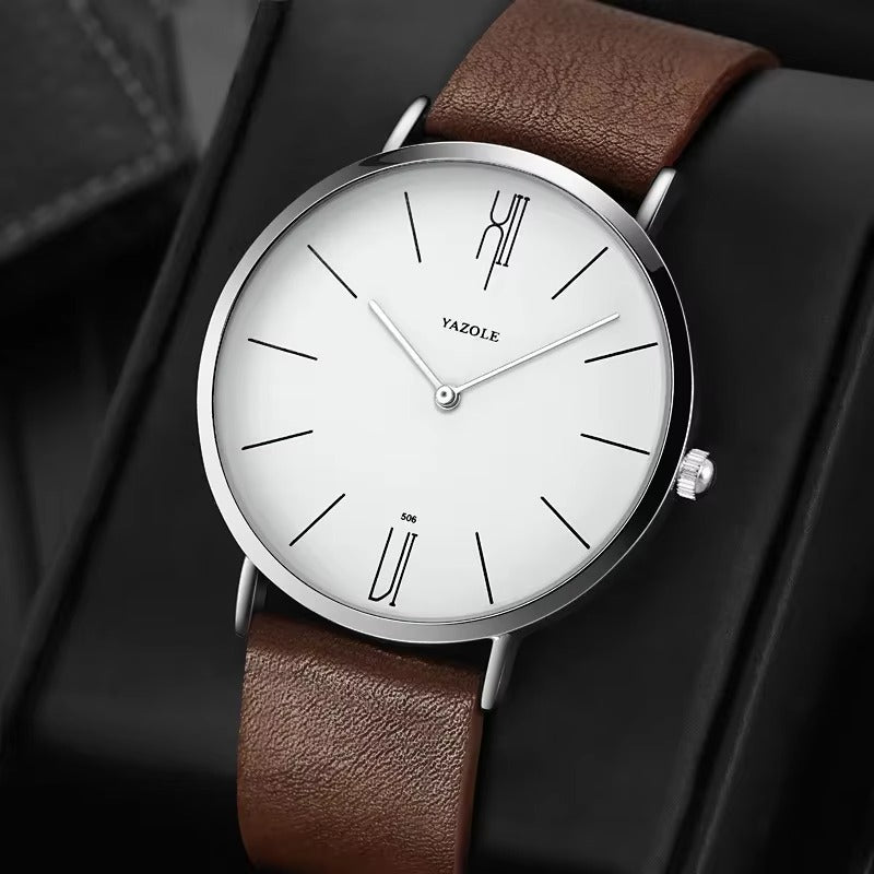 Minimalistische ultra dünne Leder Armbanduhr "Cintura in pelle no.4132" - PITANI