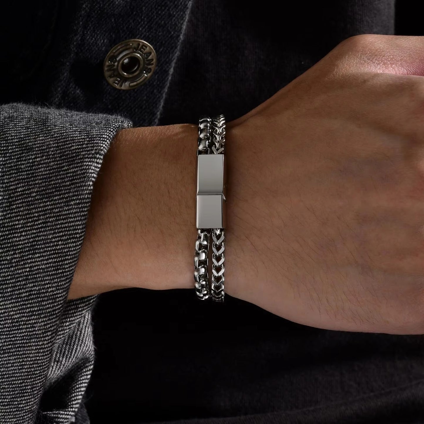 Edelstahl Doppelketten Armband "Polsino a Catena no.5317" - PITANI