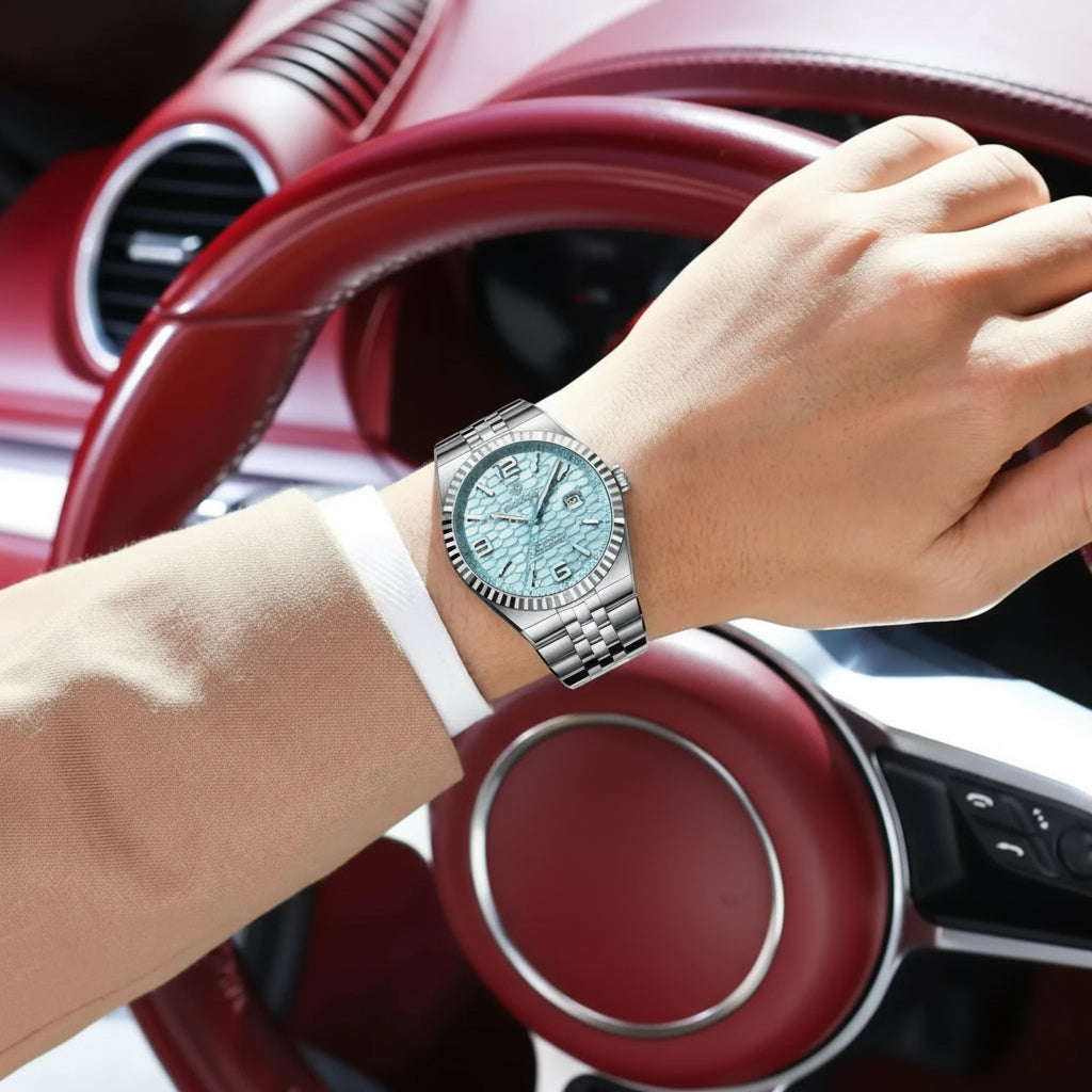 Edelstahl Armbanduhr "Impermeabile no.4160" mit Wabenförmigem Ziffernblatt - PITANI
