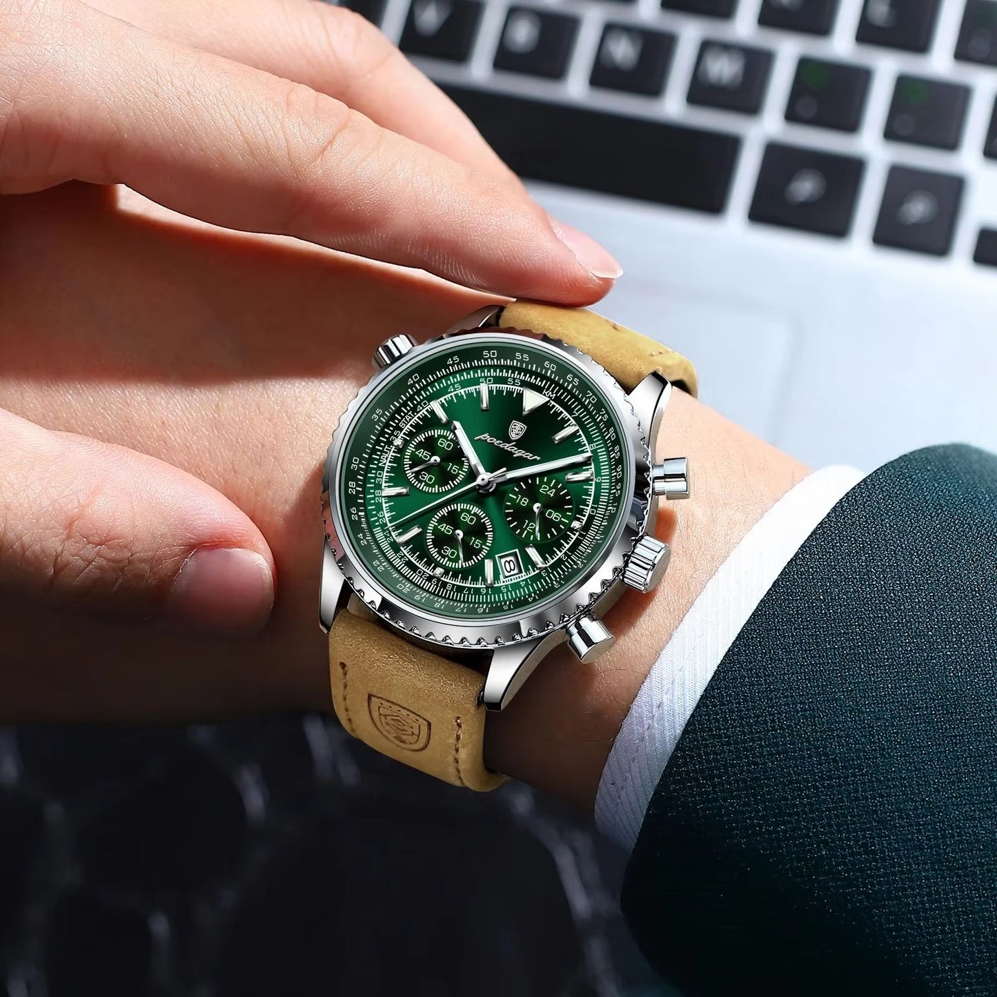 Zeitlose trendige Armbanduhr "Cronografo in pelle no.4157" - PITANI