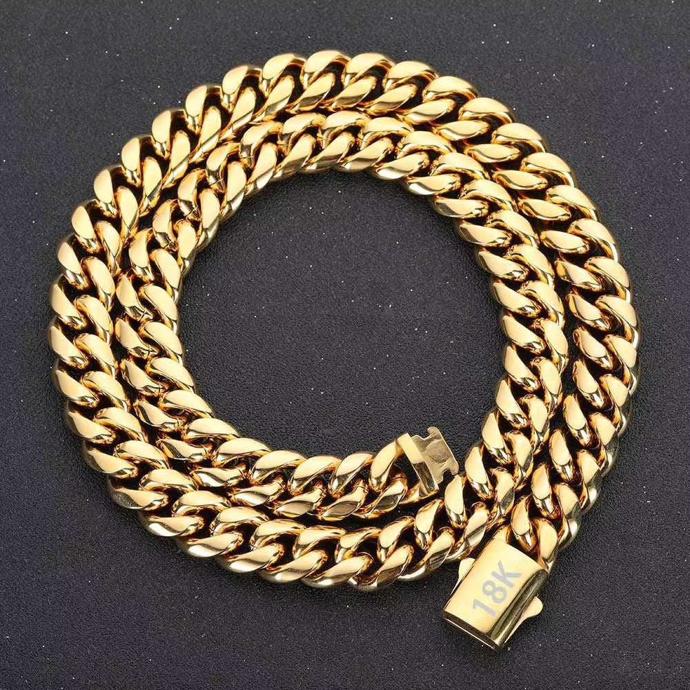 Edelstahl Halskette "Catena cubana color oro no.4203" - PITANI