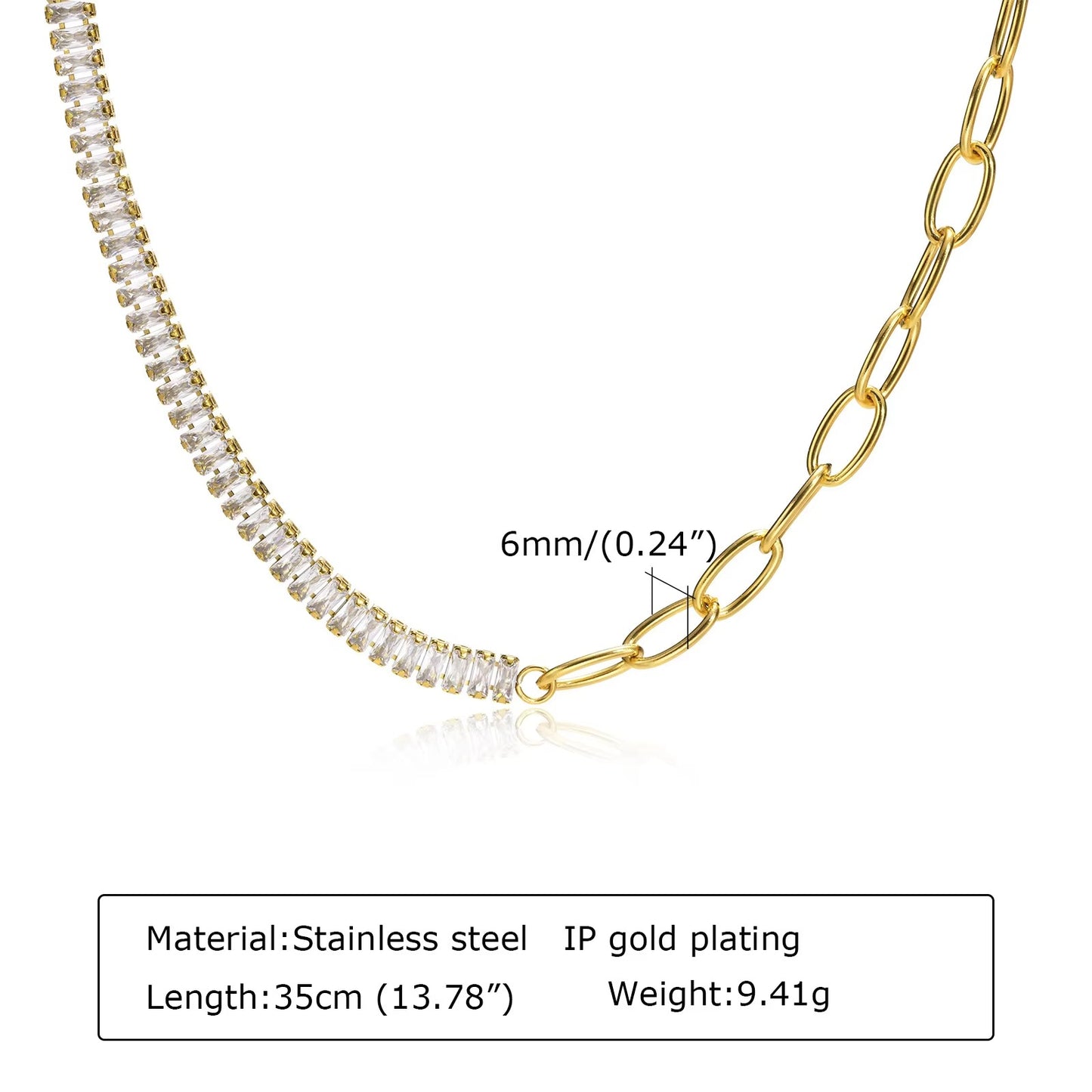 Edelstahl Halskette "Collare in acciaio inossidabile color oro no.4244" - PITANI