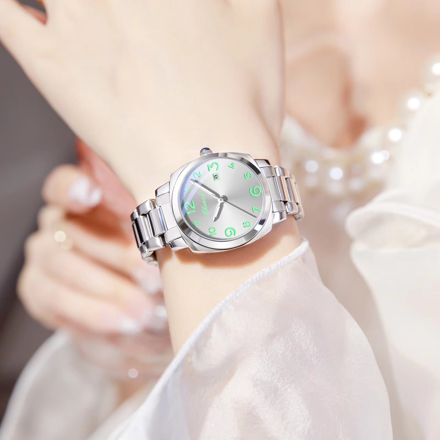 Edelstahl Armbanduhr "Pulsante luce calendariono.3209" - PITANI