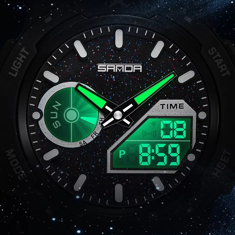 Digitale Armbanduhr mit Sternehimmel Zifferblatt "Doppio display no.5310“ - PITANI