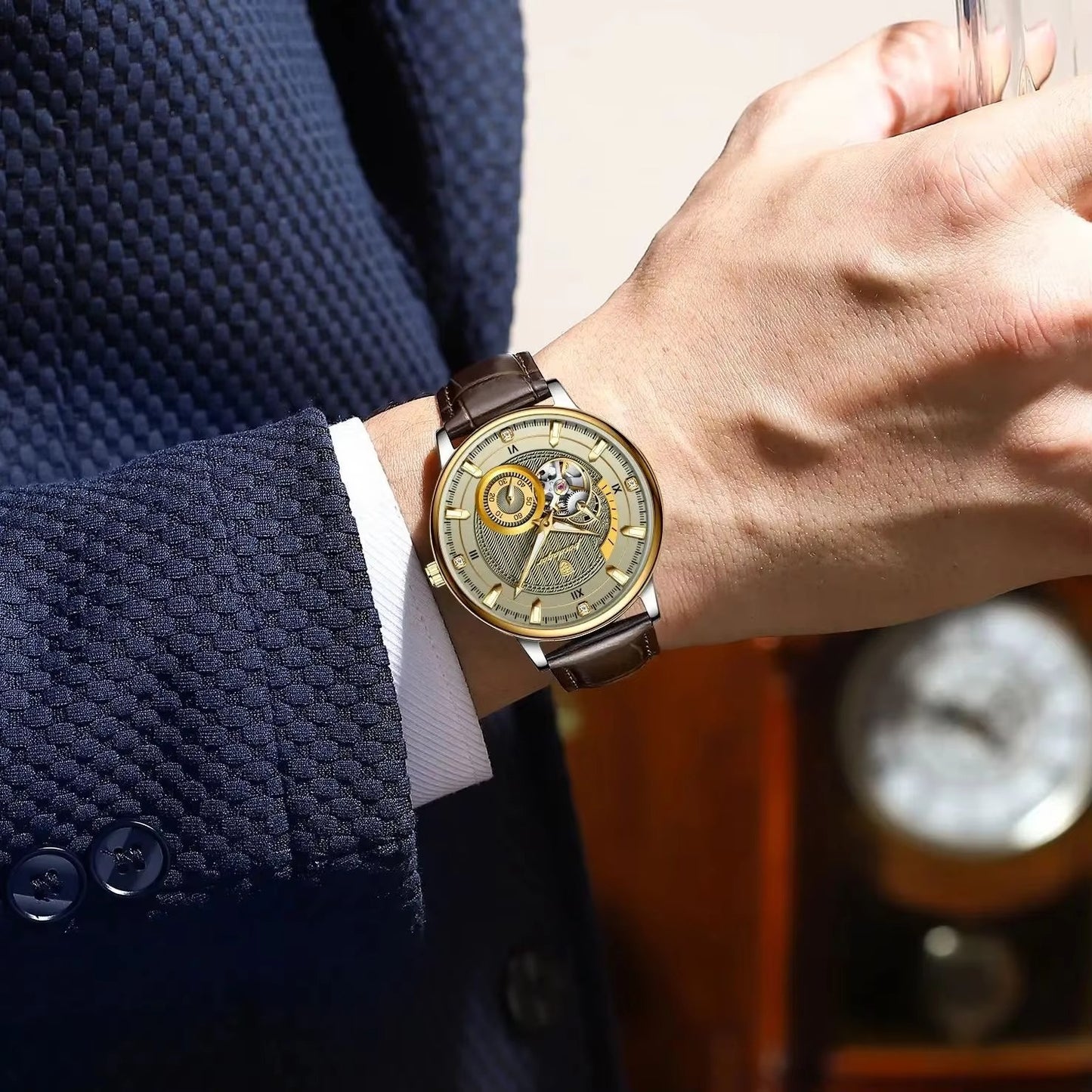 Leder Automatik Armbanduhr "Orologio da uomo luminoso impermeabile no.4177" - PITANI