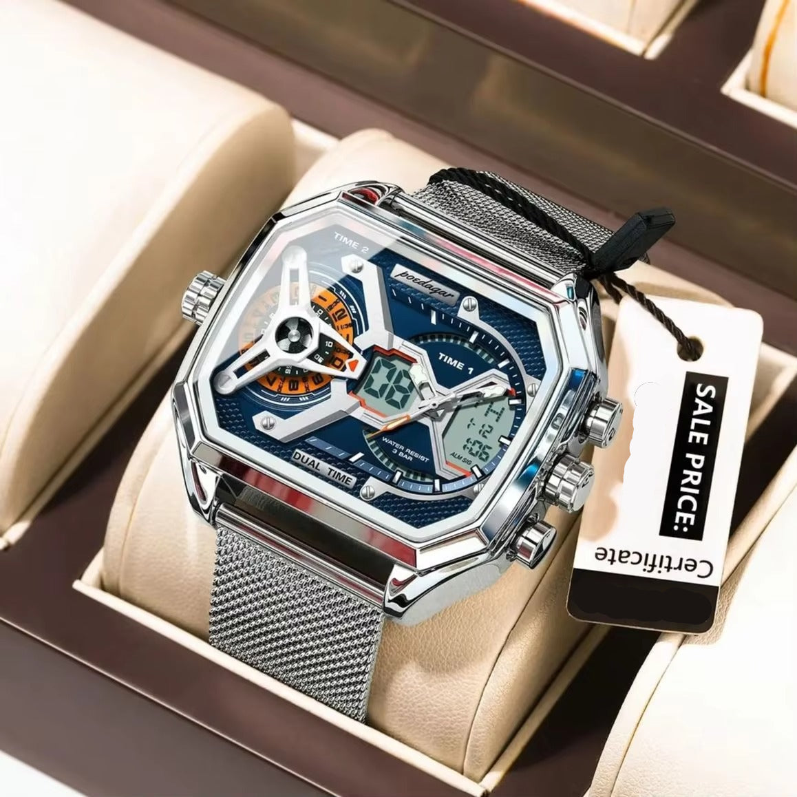 Außergewöhnliche Armbanduhr mit digitaler Anzeige "Orologio da uomo rettangolare di alta moda no.4190" - PITANI