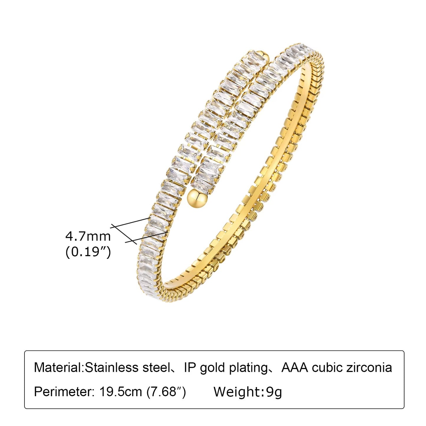 Edelstahl Glitzer Armband "Braccialetti a polsino a fila no.5330" - PITANI