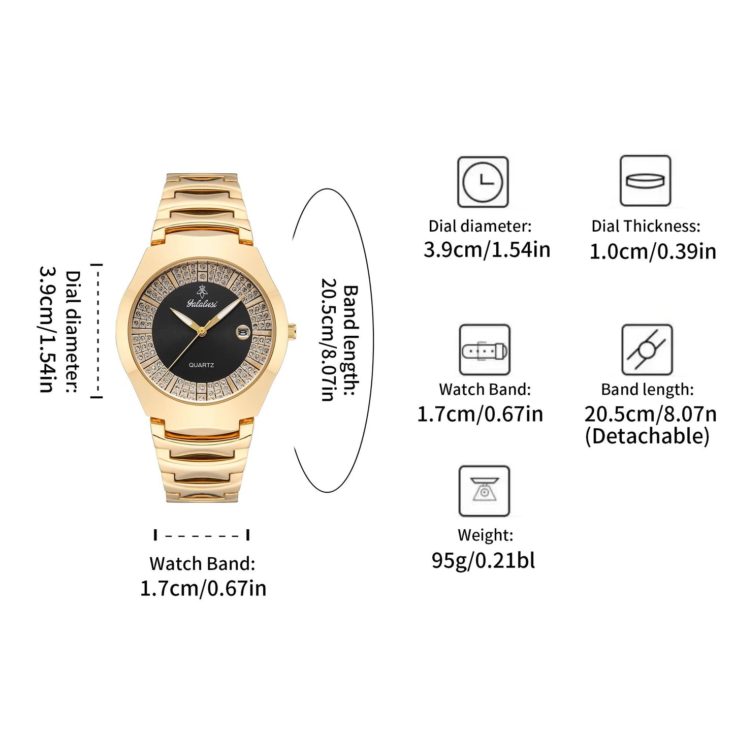 Edelstahl Armbanduhr mit Glitzer Zifferblatt "Stile aziendale no.3207" - PITANI