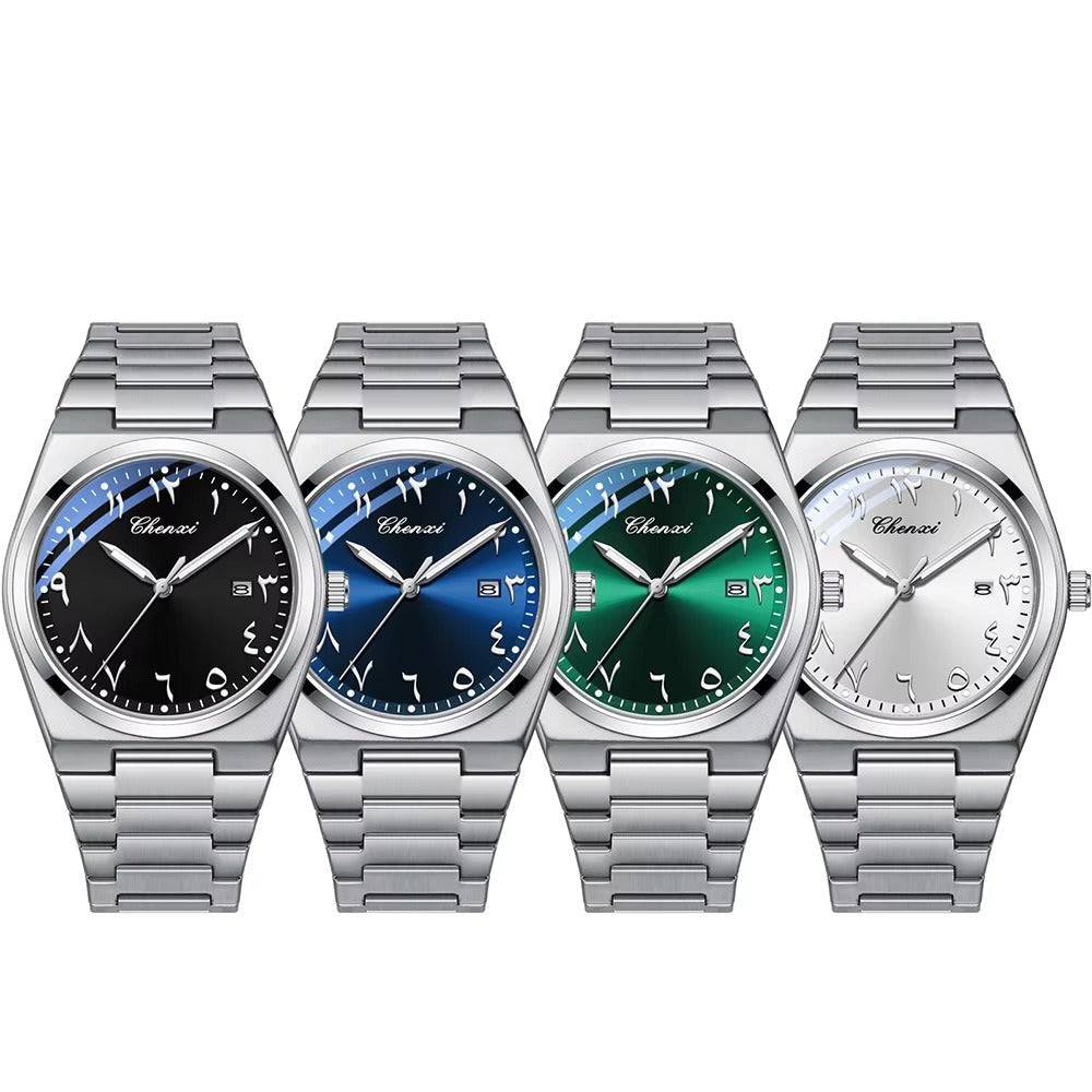 Edelstahl Armbanduhr mit arabischen Zahlen "Orologi luminosi da uomo no.4170" - PITANI