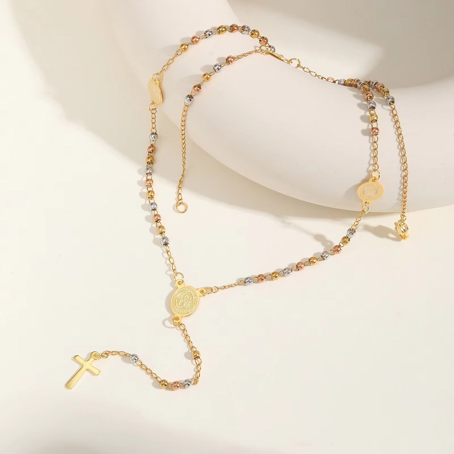 Edelstahl Rosenkranz Halskette "Acciaio inossidabile a forma di Y no.4241" - PITANI