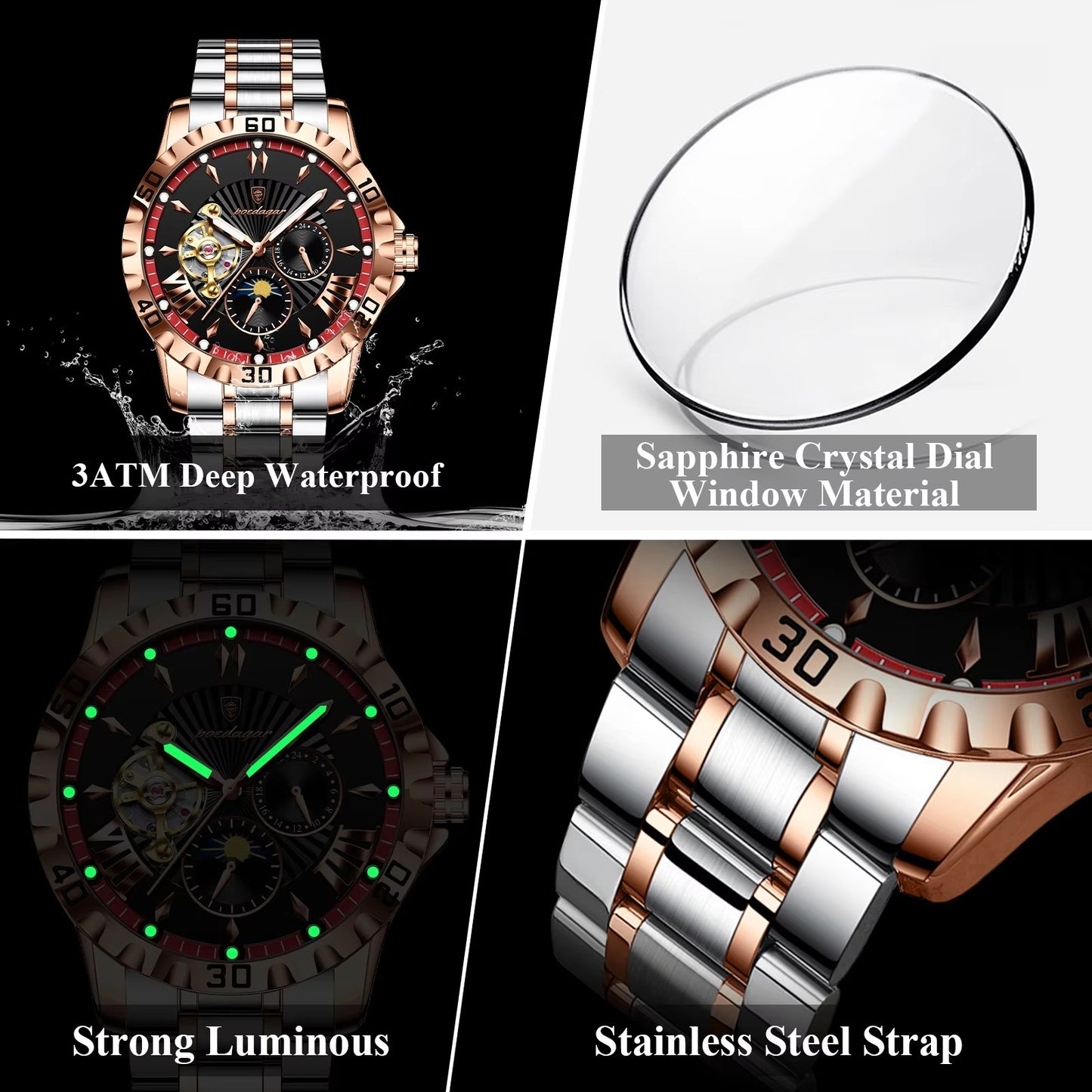 Edelstahl Automatik Armbanduhr "Tourbillon meccanico automatico no.4181" - PITANI