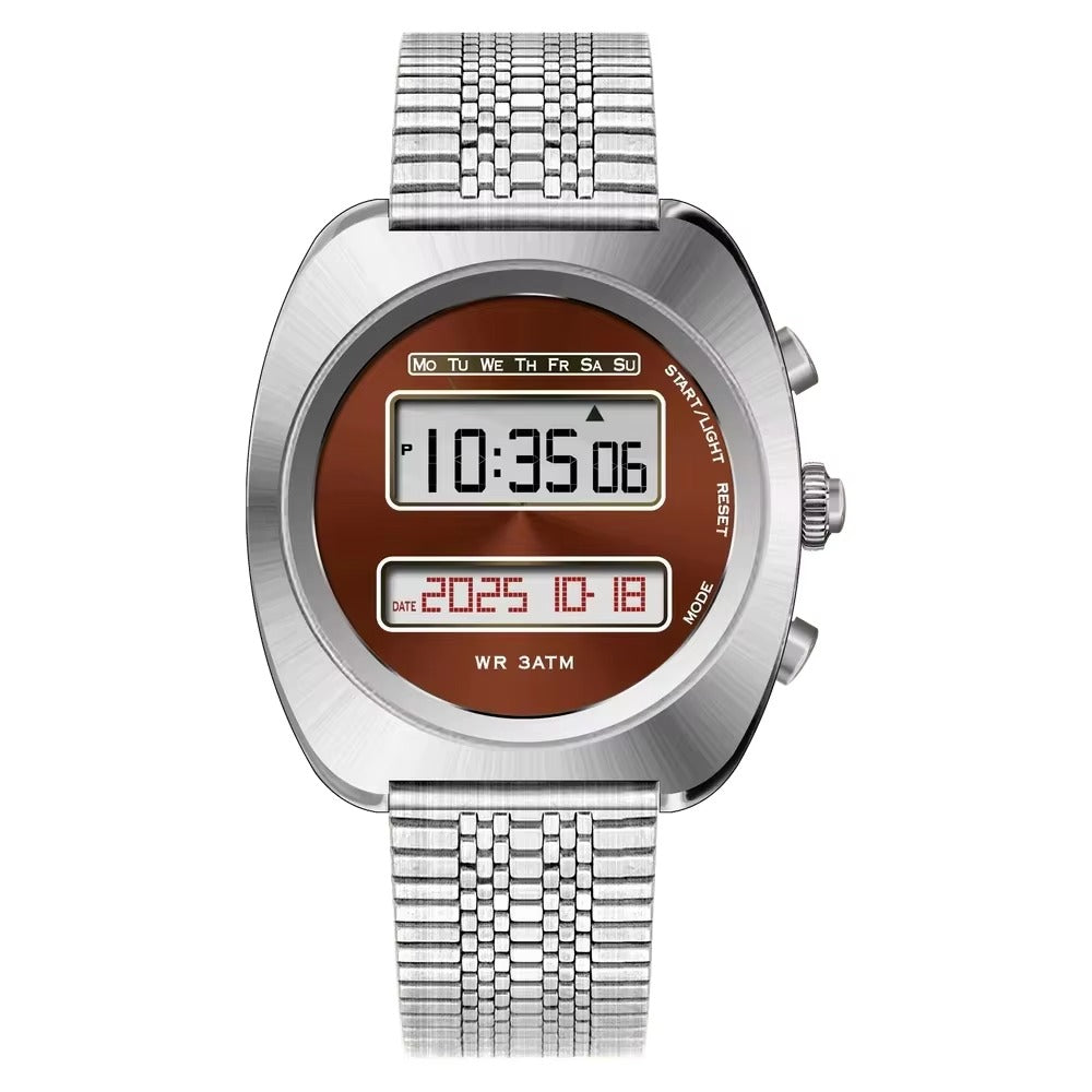 Einfach ablesbare elektrische Vintage Armbanduhr "Doppio display elettronicono.5211" - PITANI