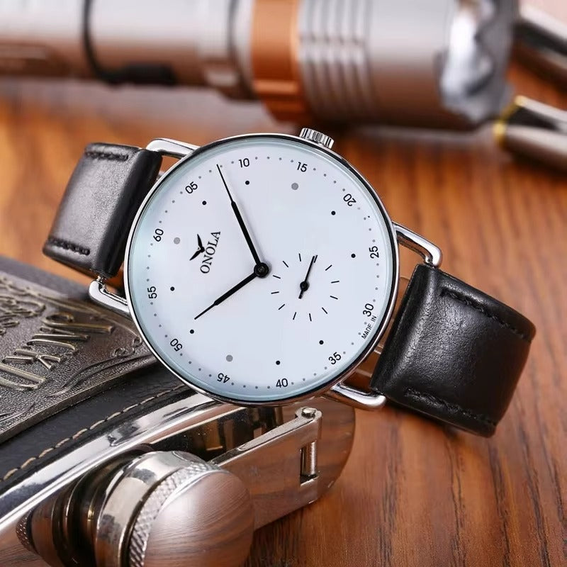 Ultra dünne Leder Armbanduhr "Orologio impermeabile da abito casual no.4187" - PITANI