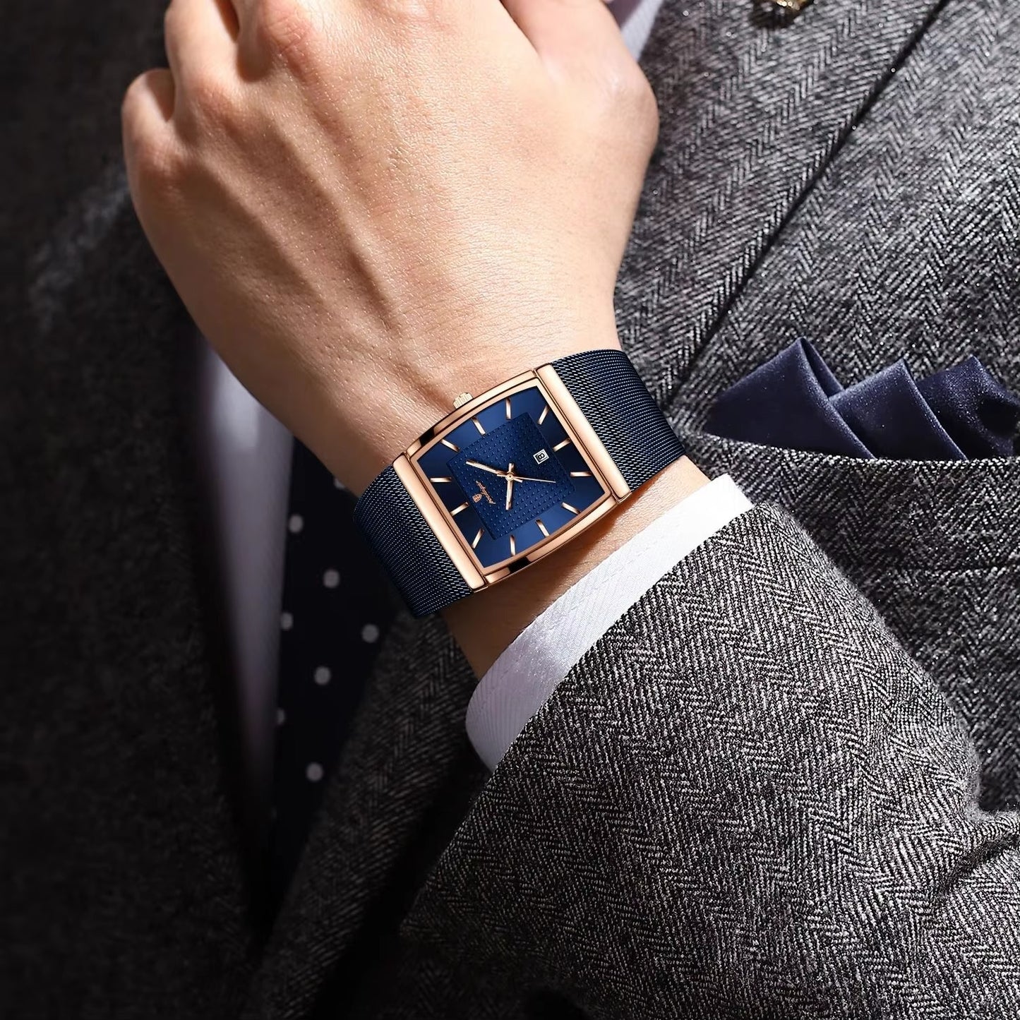 SALE | Ultra dünne Quadratische Armbanduhr "Orologio da polso da uomo rettangolare no.4179" - PITANI
