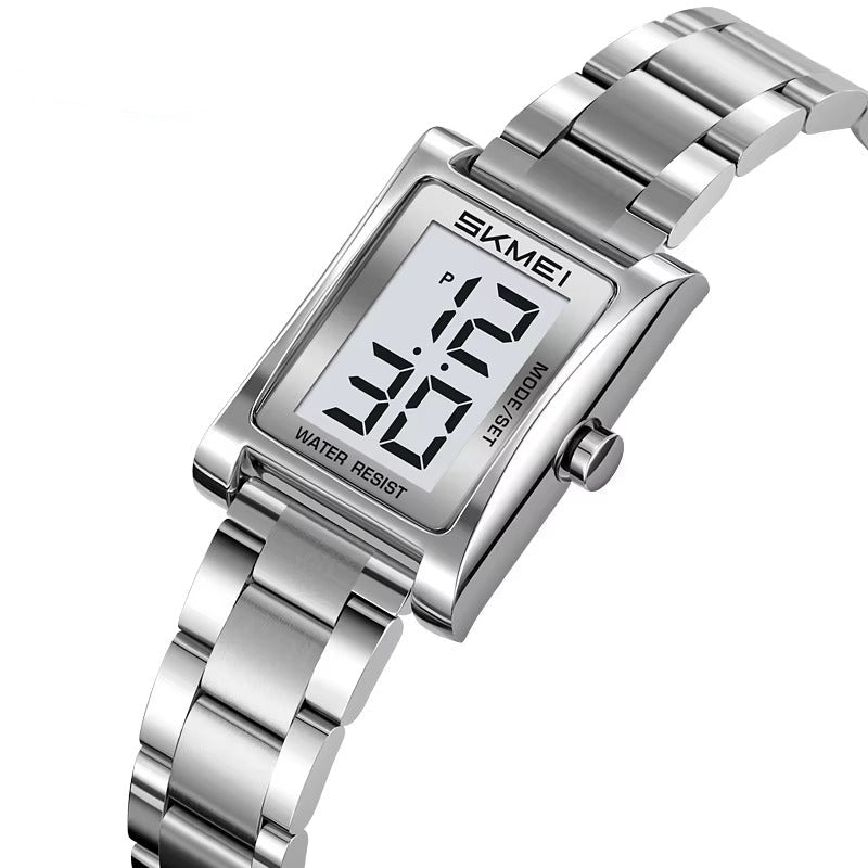 Rechteckige Digitale Edelstahl Armbanduhr "Rettangolare retrò no.3243“ - PITANI