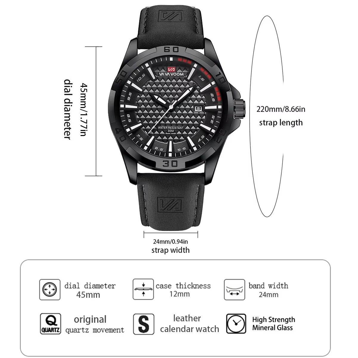 Sportliche Edelstahl Armbanduhr mit markant strukturiertem Zifferblatt "Stile militare no.5202" - PITANI