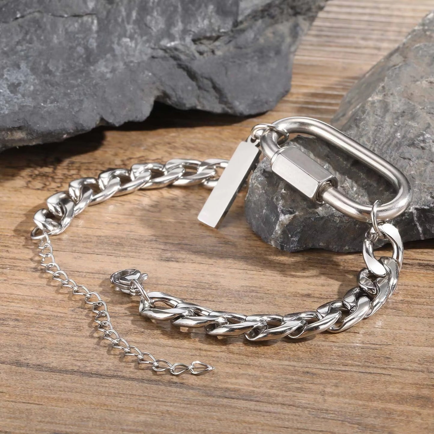 Edelstahl Armband mit Karabiner Optik "Arrampicata ovale no.5325" - PITANI