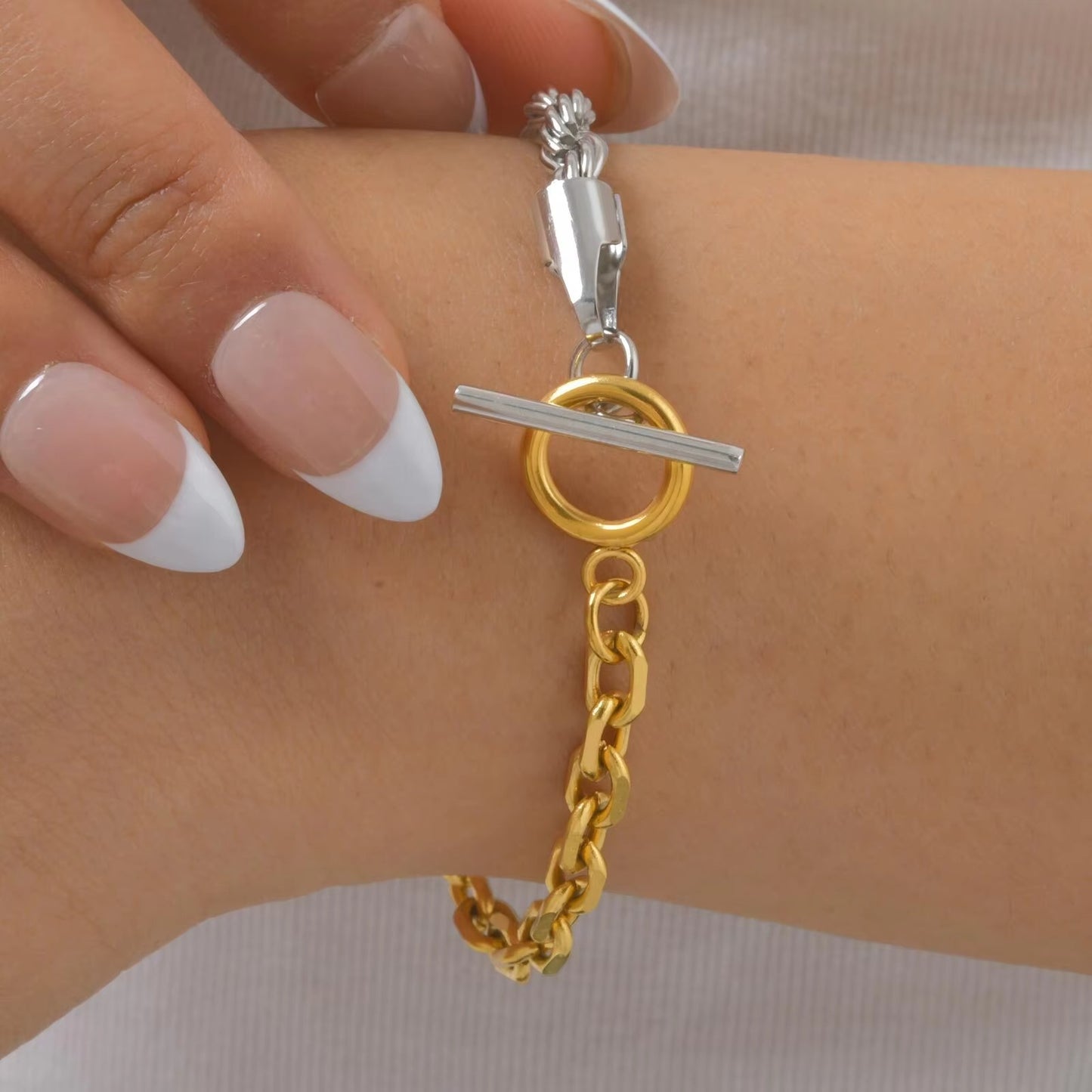 Doppelfarbiges minimalistisches Edelstahl Armband "Design Minimalista no.5334" - PITANI