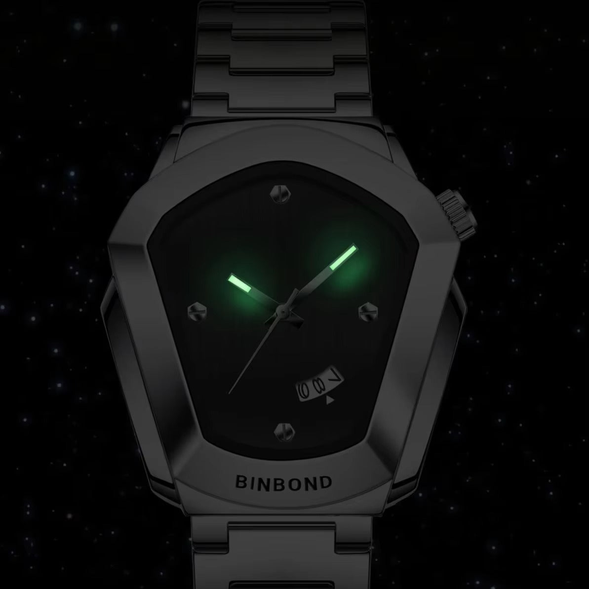 Außergewöhnlich geformte Edelstahl Armbanduhr "Quarzo diamante no.4165" - PITANI
