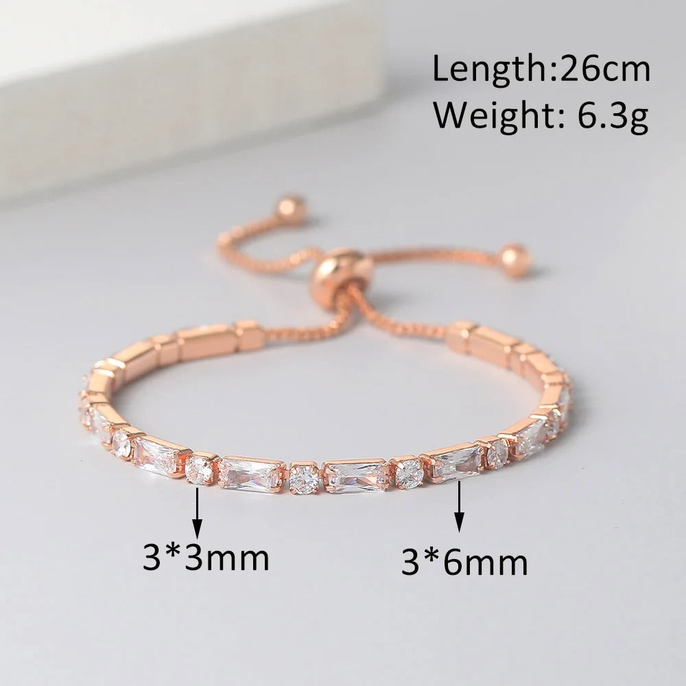 Edelstahl Glitzer Armband "Zircone Trasparente Regolabile no.5304"