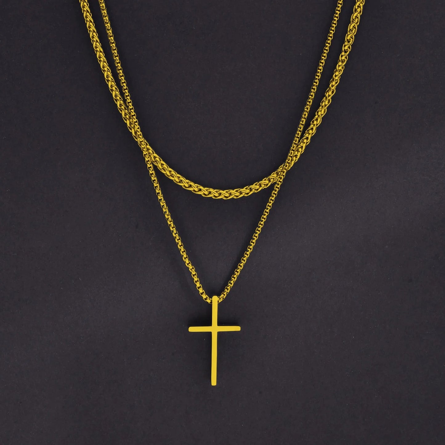 Edelstahl Kreuz Halskette "Ciondolo croce semplice no.4233" - PITANI