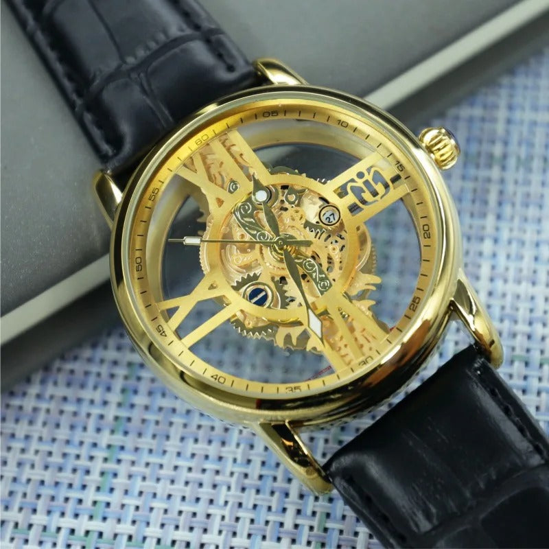 Durchsichtige Leder Armbanduhr "Moda Rotondo no. 224" - PITANI