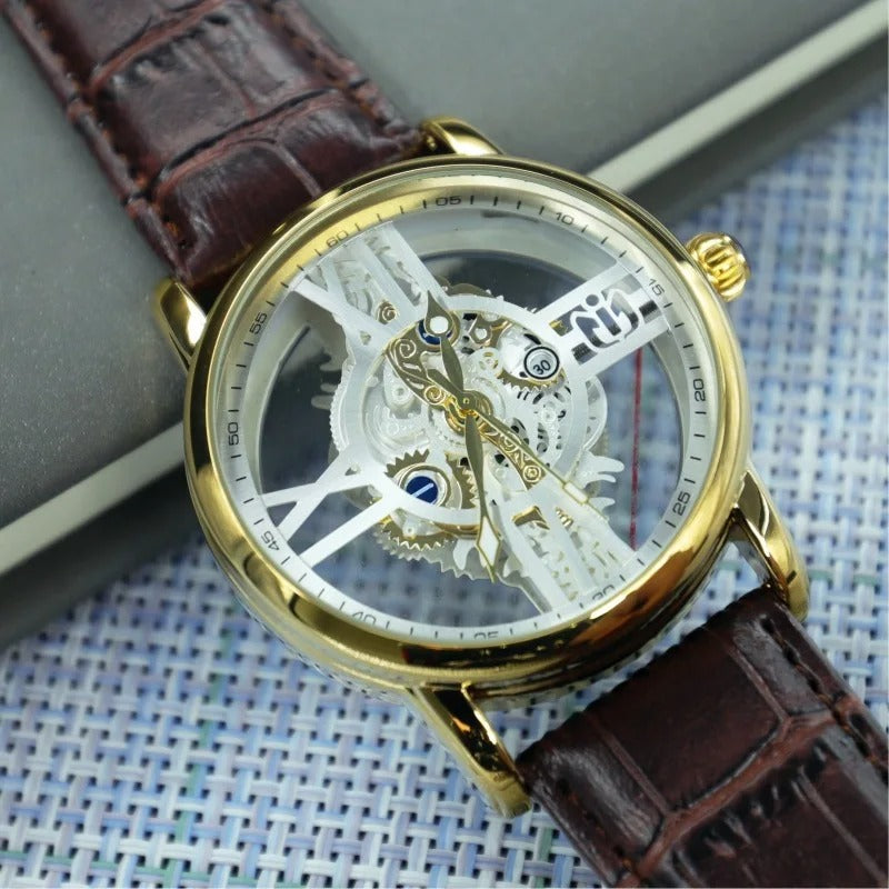 Durchsichtige Leder Armbanduhr "Moda Rotondo no. 224" - PITANI