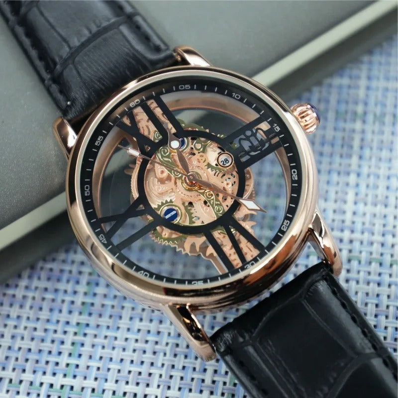 Durchsichtige Leder Armbanduhr "Moda Rotondo no. 224" - PITANI