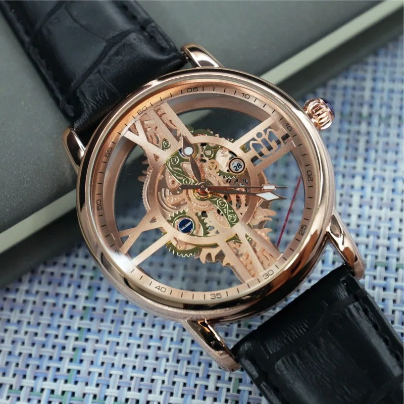 Durchsichtige Leder Armbanduhr "Moda Rotondo no. 224" - PITANI