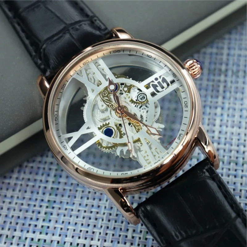 Durchsichtige Leder Armbanduhr "Moda Rotondo no. 224" - PITANI