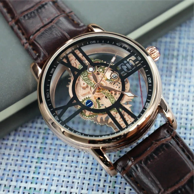 Durchsichtige Leder Armbanduhr "Moda Rotondo no. 224" - PITANI