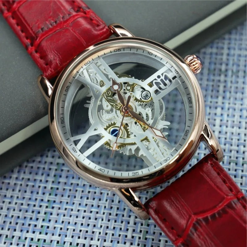 Durchsichtige Leder Armbanduhr "Moda Rotondo no. 224" - PITANI