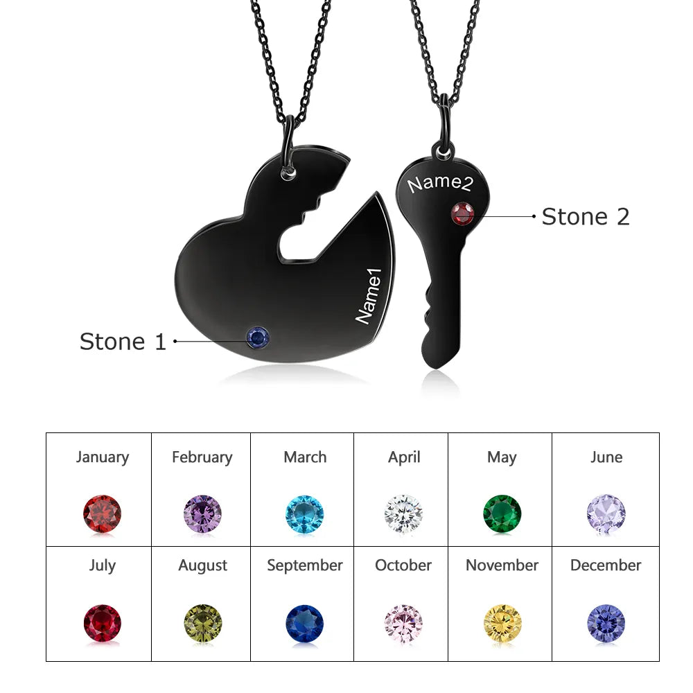 Personalisierte Edelstahl Halskette "Chiave E Cuore no.980" - PITANI